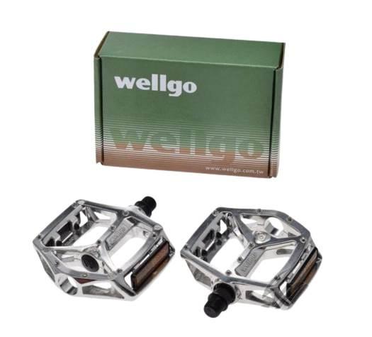 Pedał rowerowy wellgo alu platforma 2 szt srebrny