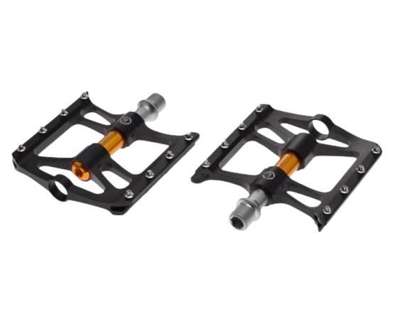 Pedał rowerowy alu platforma czarno-złote cnc 2szt