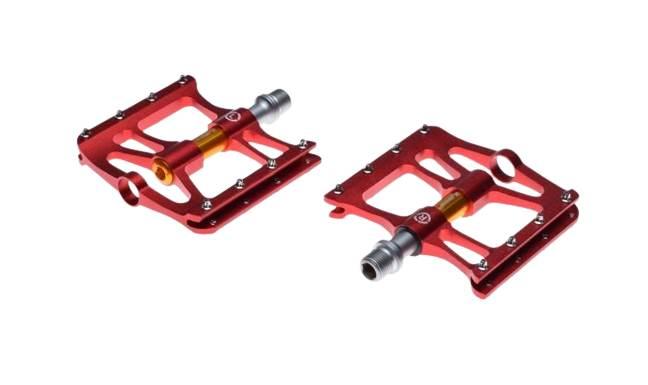 Pedał rowerowy alu platformowy czerwone cnc 2 szt