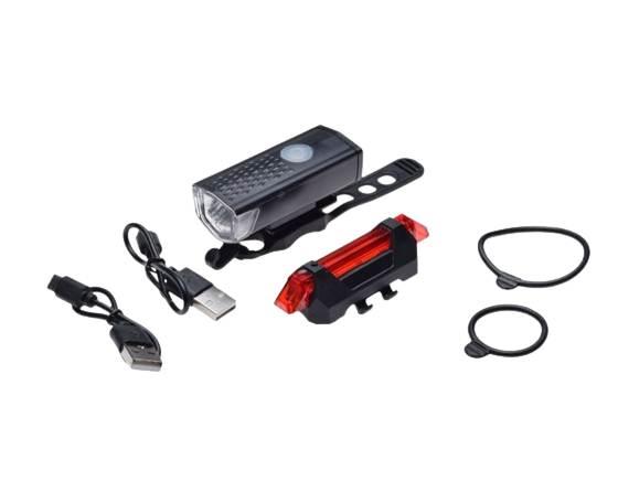 Lampa rowerowa przód tył led usb kpl2 szt.