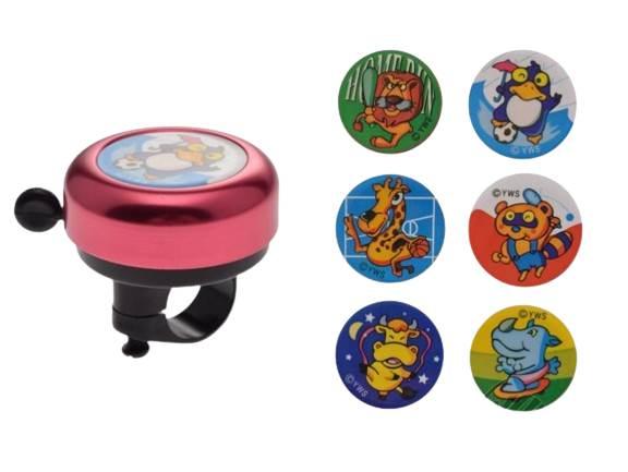 Dzwonek rowerowy czerwony obrazek zoo mix