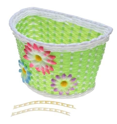 Kosz rowerowy dziecięcy na kierownicę zielony