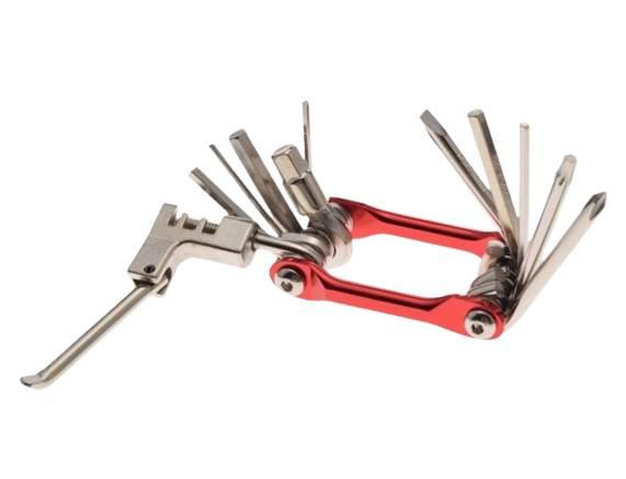 Klucz rowerowy wielofunkcyjny scyzoryk z zakuwarką
