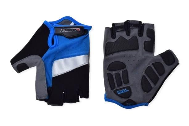 Rękawice rowerowe czarno niebieskie bez palców l