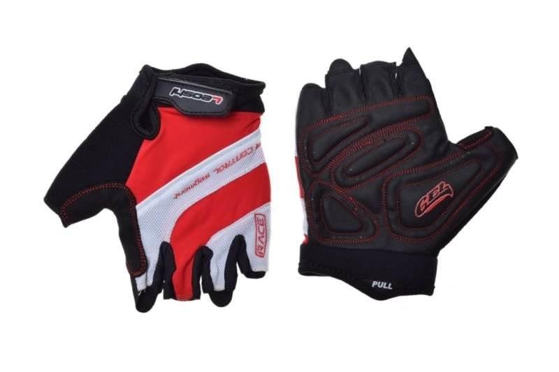 Rękawice rowerowe biało czerwone bez palców l