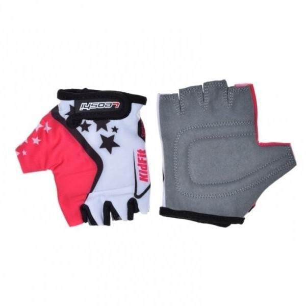 Rękawice rowerowe dziecięce biało róż 5xs