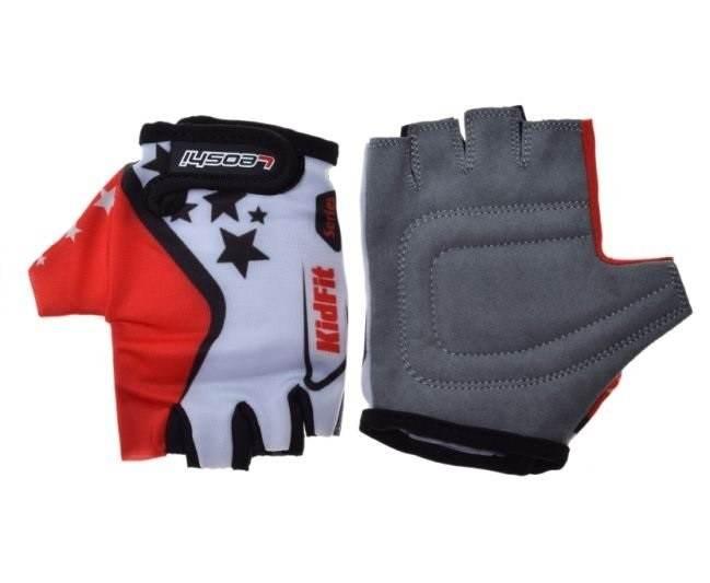 Rękawice rowerowe dziecięce biało czerwone 3xs