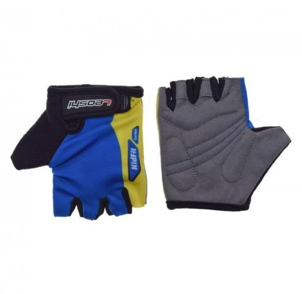 Rękawice rowerowe dziecięce niebiesko żółte 3xs