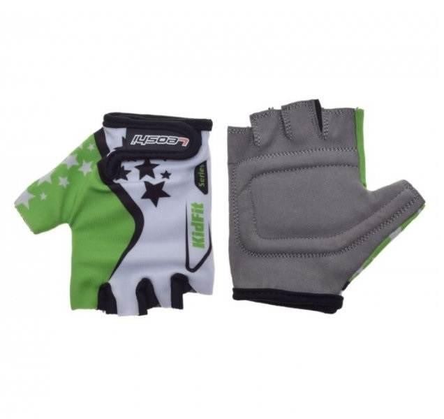 Rękawice rowerowe dziecięce biało zielone xs