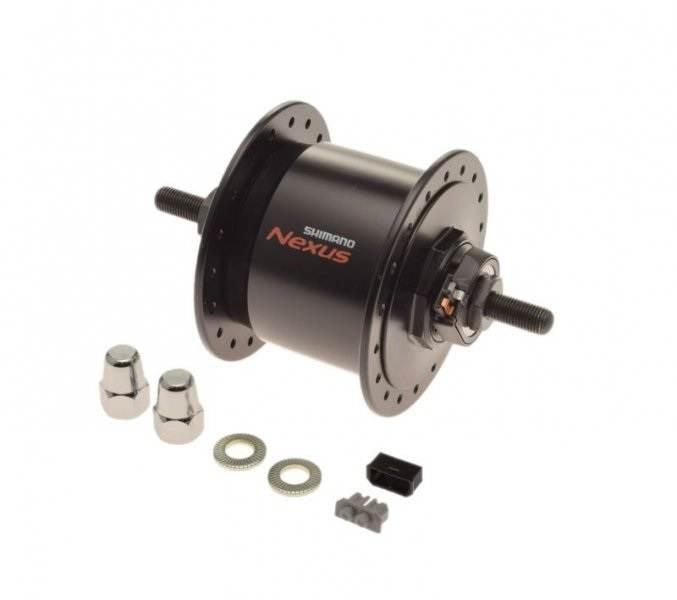 Piasta rower alu przód 36 otw z prądnicą cz