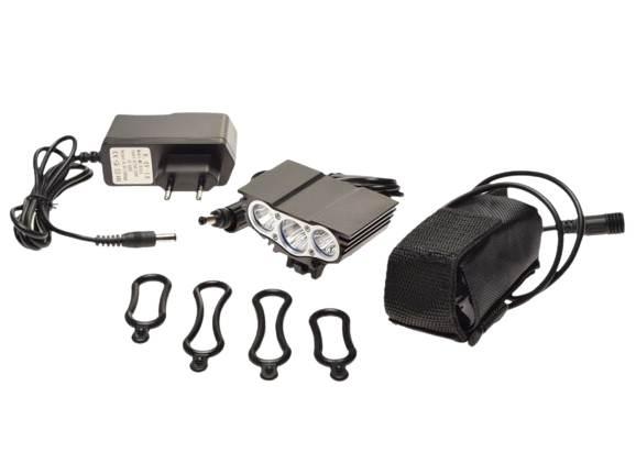 Lampa rowerowa przód 3 x led czarna | AWR1170