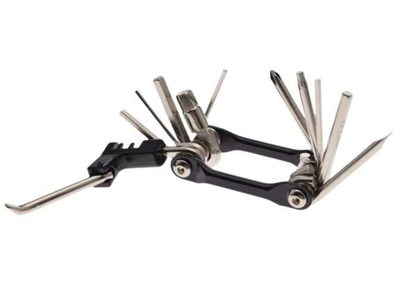 Klucz rowerowy wielofunkcyjny scyzoryk z zakuwarką
