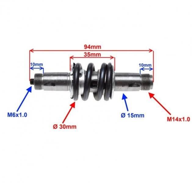 Wałek główny silnik rowerowy 50 cc kpl 2t - zdjęcie 3