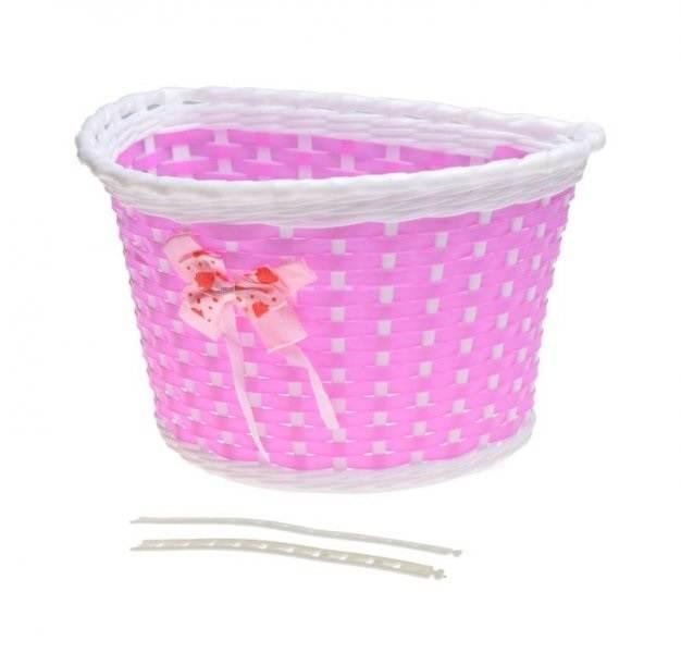 Kosz rowerowy dziecięcy na kierownicę różowy