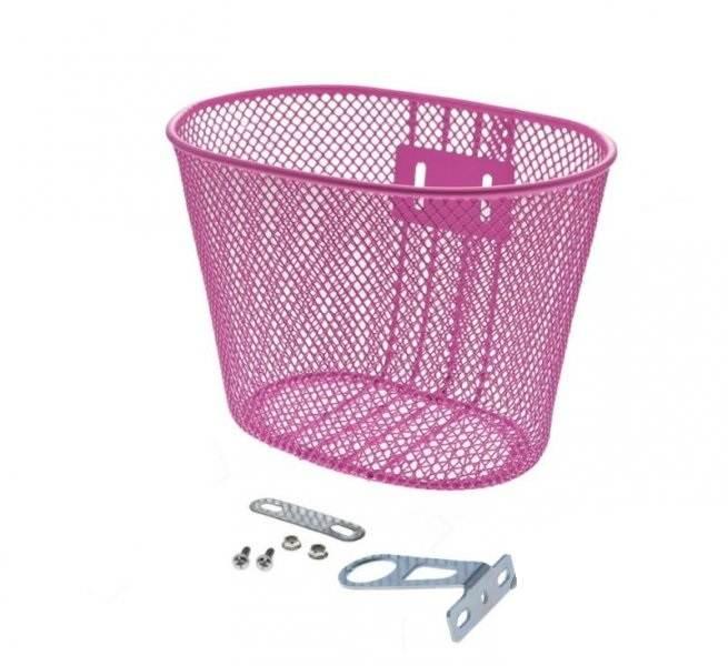 Kosz rowerowy bagażowy przód mały różowy