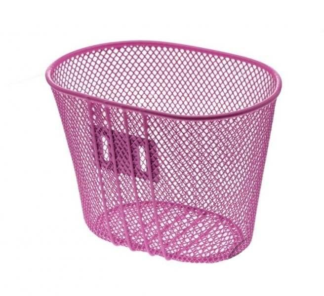 Kosz rowerowy bagażowy przód mały różowy - zdjęcie 2