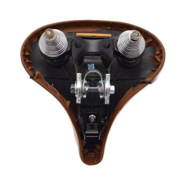 Siedzenie rowerowe na sprężynie szerokie brązowe - zdjęcie 3