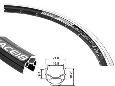 Obręcz 26" 36H Vb [16.5X18] Alexrims Ace18 Nit Bk - zdjęcie 4
