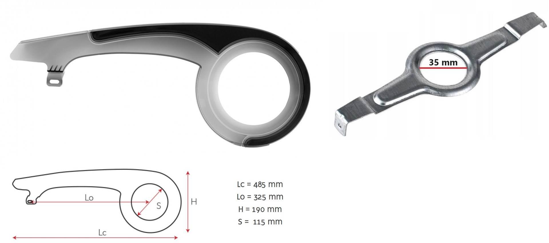 Osłona Łańcucha Jaguar Pc,D Bk Z Uchwytem 35M