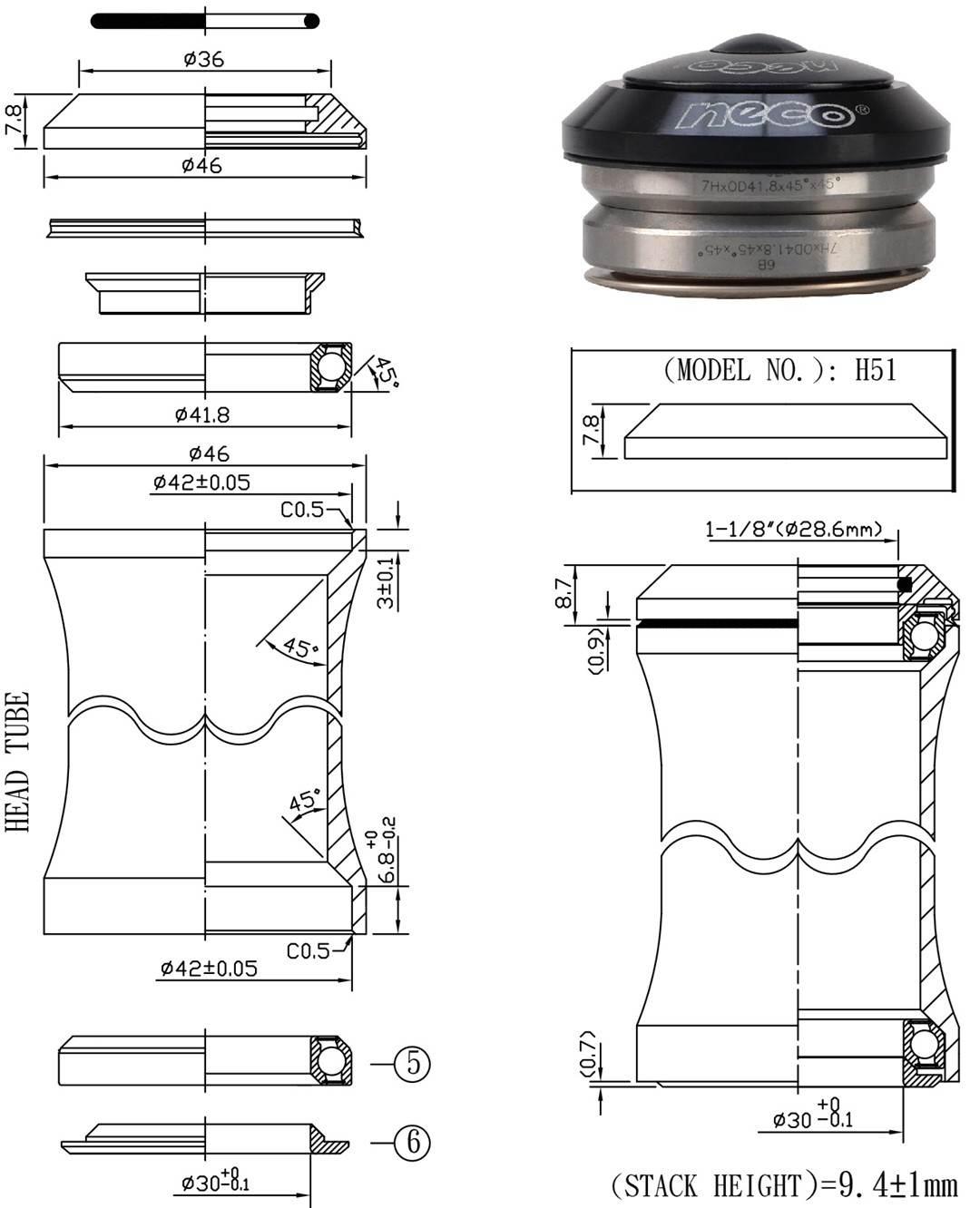 Stery Zintegrowane 1-1/8" Is42 Cnc Neco H51