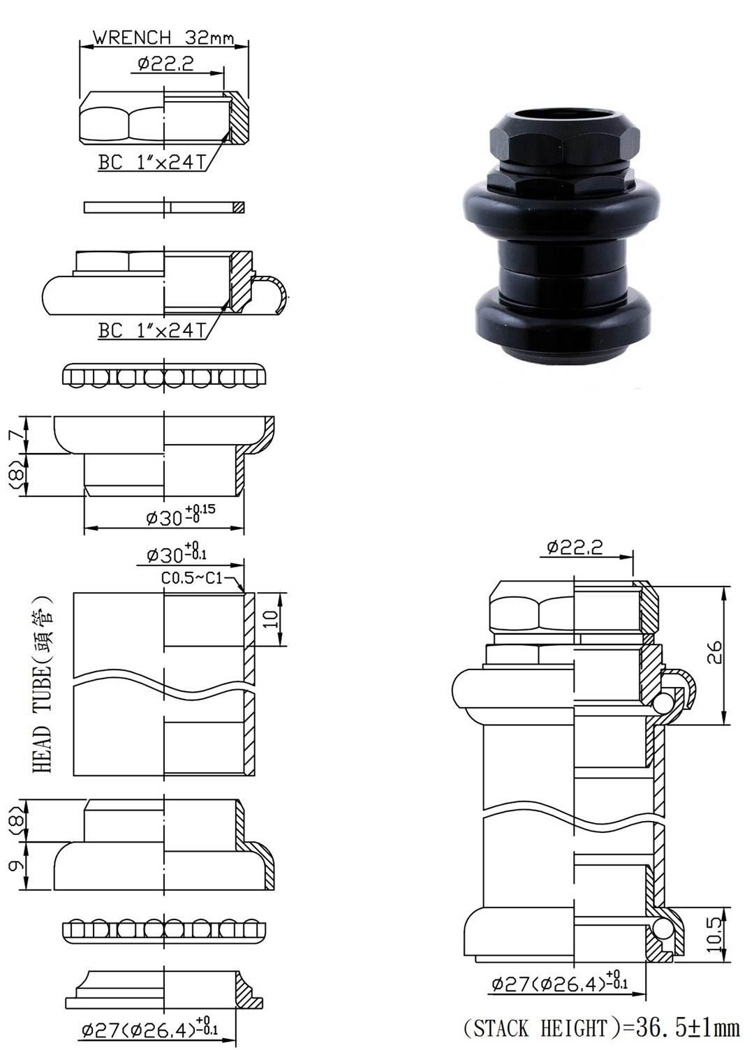 Stery Skręcane 1" Stal Neco H831 Bk | ST 831BK