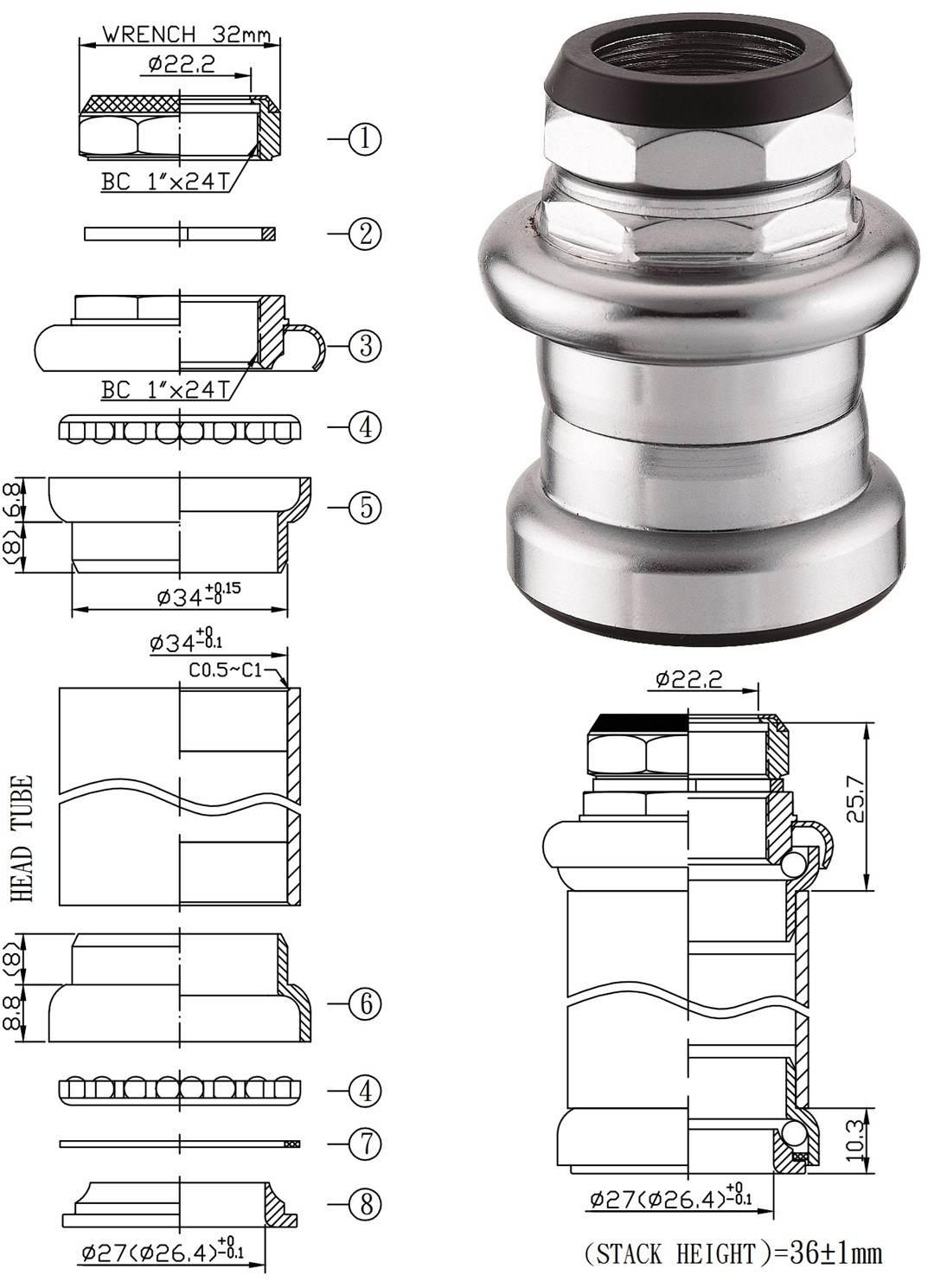 Stery Redukcyjne 1-1/8" Na 1" Neco H834Sw Sl