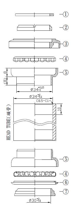 Stery Ahead 1-1/8" 34X30 Stal Neco H845 Bk - zdjęcie 3