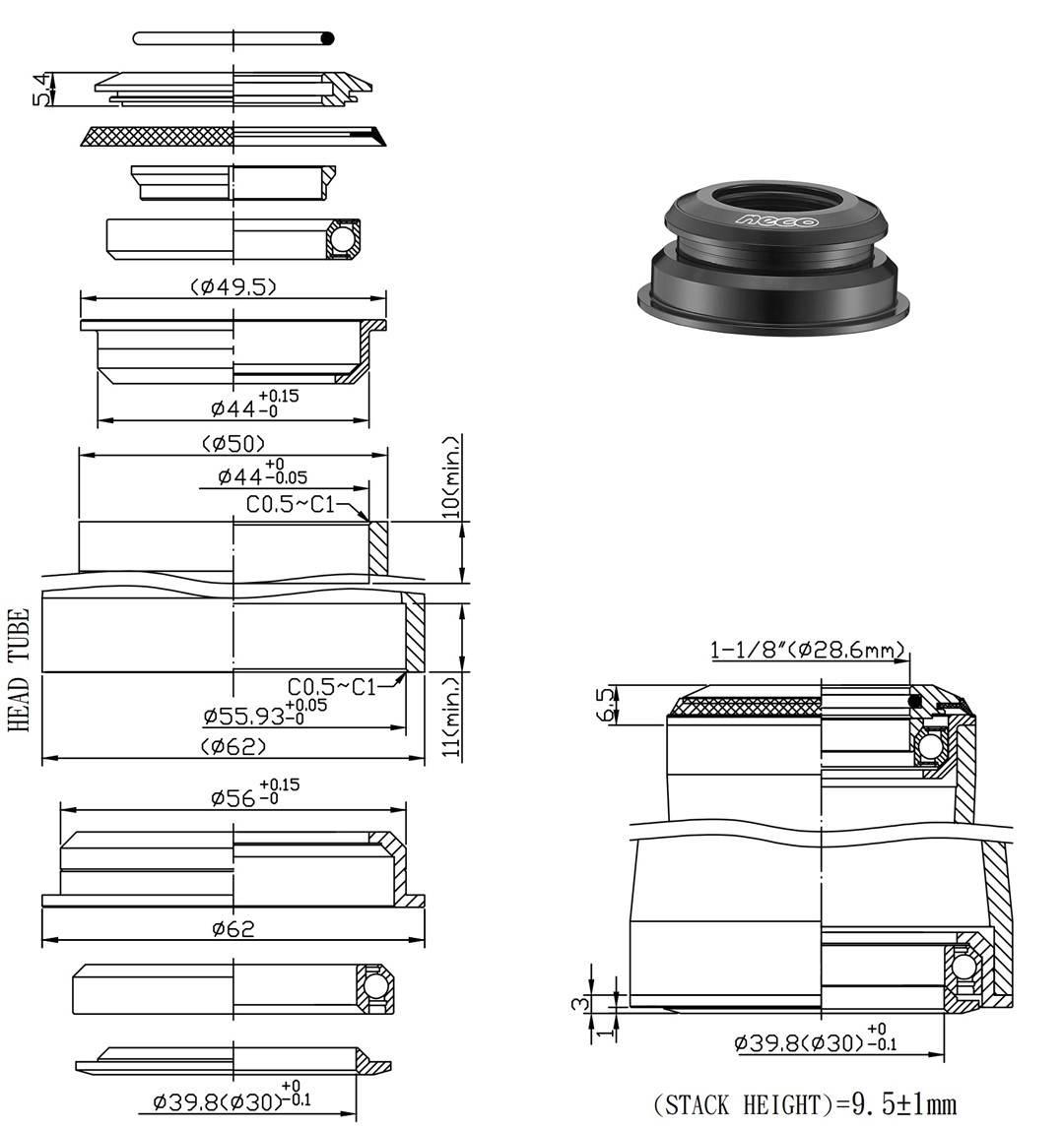 Stery Półzint1,5"-1-1/8" 44/56 Neco H383Ae