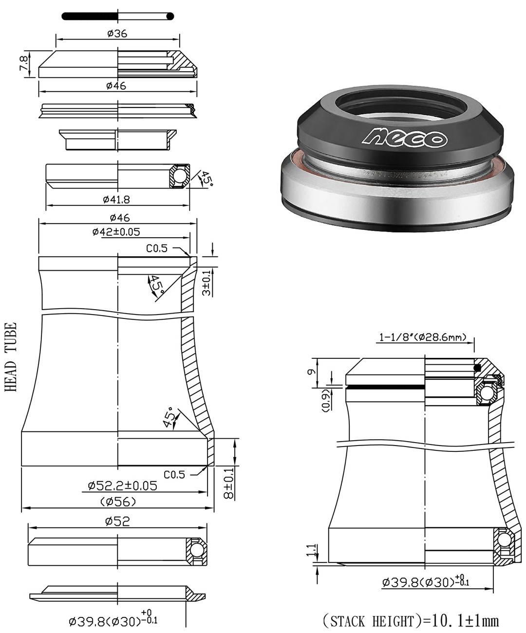 Stery Zintegr1,5"-1-1/8" Is42/52 Neco H373