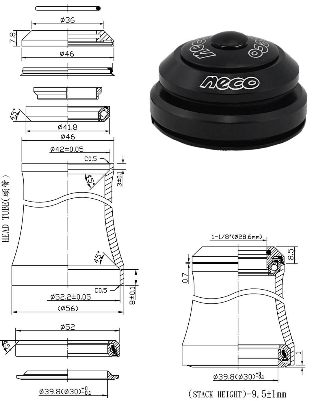 Stery Zintegr1,5"-1-1/8" Is42/52 Neco H373S