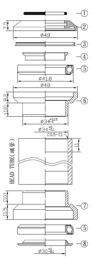 Stery Ahead 1-1/8" 34X30 Alu Neco H773 Bk - zdjęcie 3