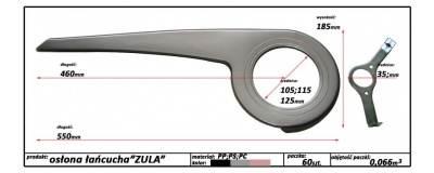Osłona Łańcucha Zula Z Uchwytem 115Mm Czarna - zdjęcie 3