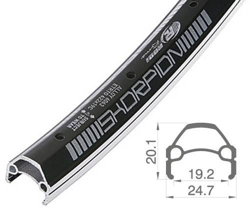 Obręcz 26" 32H Vb [19X20] Rodi Skorpion Nit Bk - zdjęcie 3