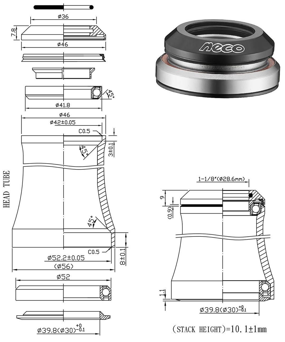 Stery Zintegr1,5"-1-1/8" Is42/52 Neco H373
