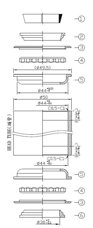 Stery Półzint1-1/8" 44/50 Neco H115 Bk | ST 115 BK - zdjęcie 3
