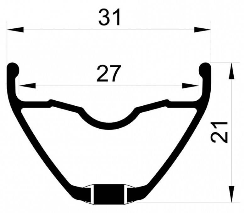 Obręcz 29" 32H Db [27X21] Remerx Rx2027 Nit Bk - zdjęcie 3