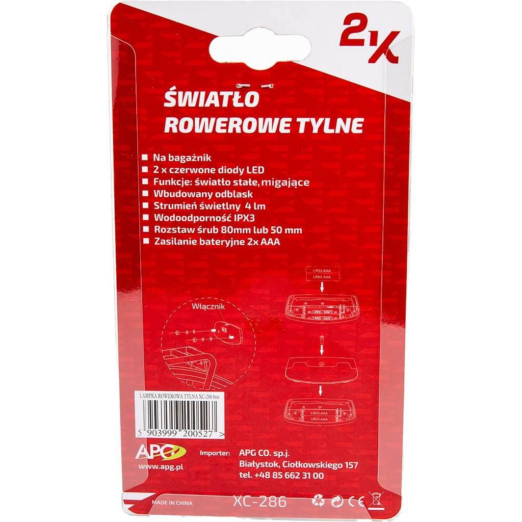 Lampa Tył Bagażnik 2Xaaa 80Mm 2K Xc-286 | LATB_XC286 - zdjęcie 2