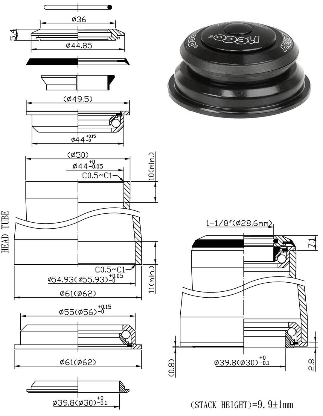 Stery Półzint1.5"-1-1/8" 44/55 Neco H156