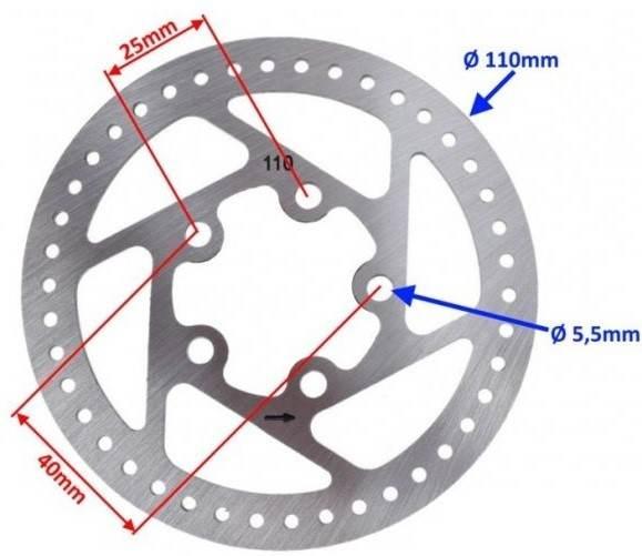 Tarcza Hamulcowa 110 Mm 5 Śrub Do Xiaomi M365 1S