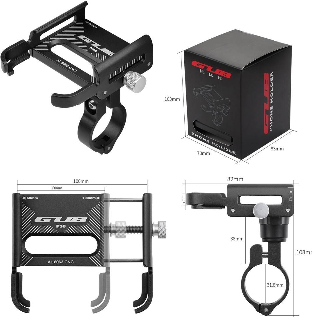 Uchwyt Na Telefon Aluminium Gub P30 Bk | UCH GUB P30 BK