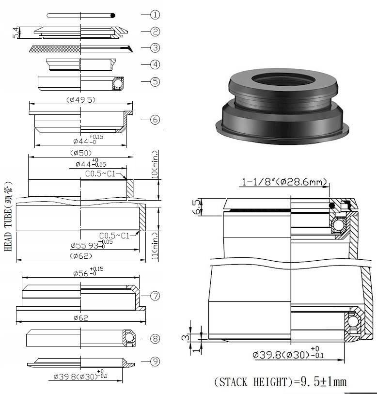 Stery Półzint1.5"-1-1/8” 44/56 Neco H385E
