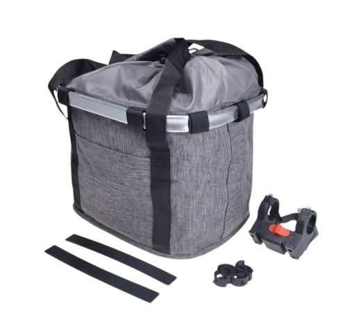 Kosz Rowerowy Przód Materiałowy Szary | AWR1972