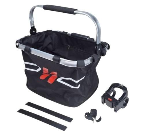 Kosz Rowerowy Przód Materiałowy Czarny | AWR1973