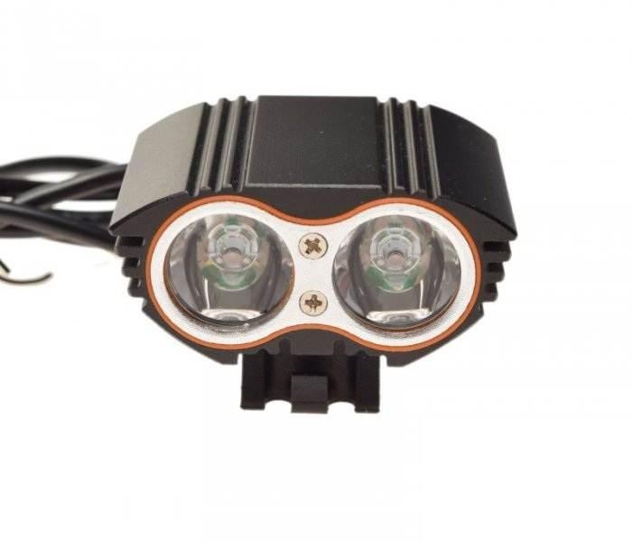 Lampa rowerowa przód 2 x led czarna 4800 mah - zdjęcie 2