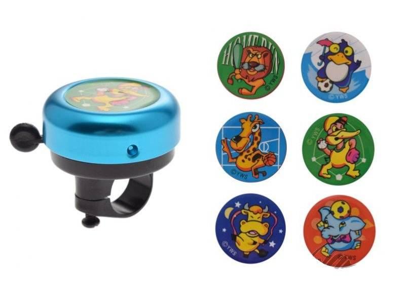 Dzwonek rowerowy niebieski obrazek zoo mix