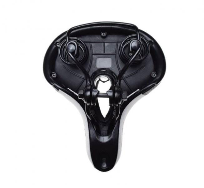 Siedzenie rowerowe na sprężynie czarno białe - zdjęcie 2