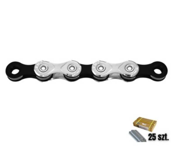 Łańcuch 10rzKMC X10 Silver/Black 116og25 sztuk Folia - zdjęcie 3
