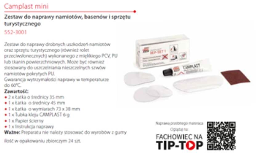 Zestaw łatek Camplast Mini TIP-TOP Namioty - zdjęcie 2