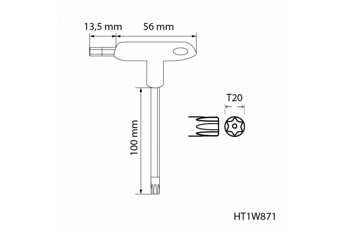 Klucz Torx typy-T Hogert z kulką TT20 | 5902801336881 - zdjęcie 2