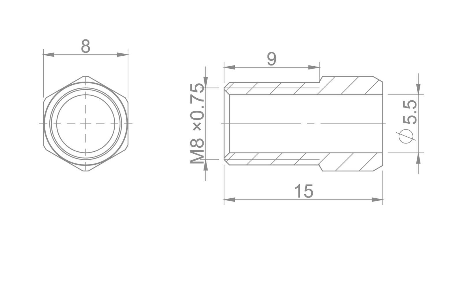 Śruba hydrauliczna HBP-21 Brakco Hayes M8x0,75 40 sztuk - zdjęcie 2
